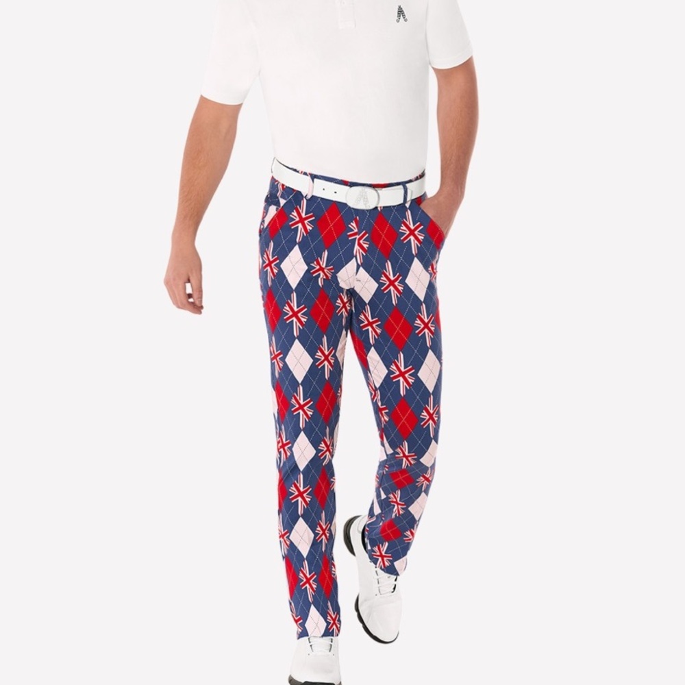 Royal & Awesome Trew Brit Union Jack Golf Pants